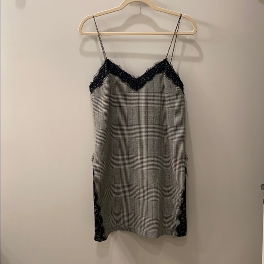 NWOT ZARA PLAID AND LACE DRESS